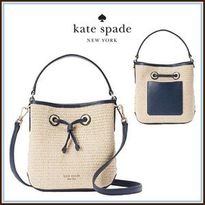Kate Spade Eva Straw Bucket Bag